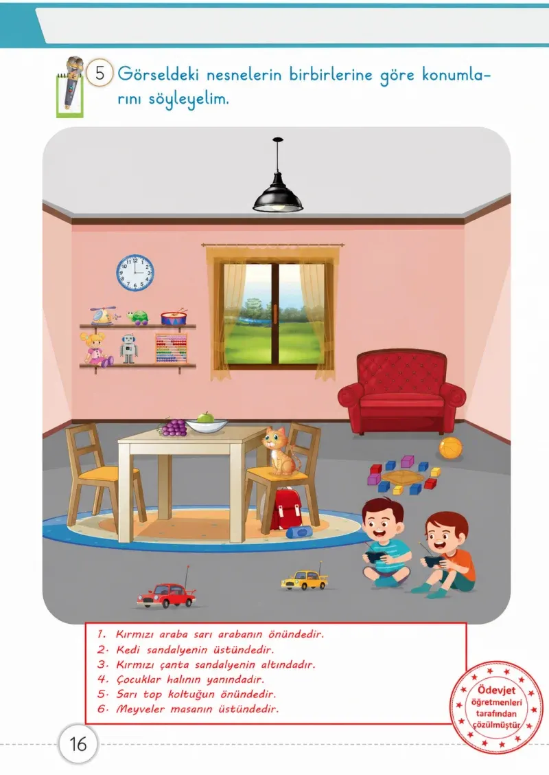 1. Sınıf Matematik Ders Kitabı Cevapları Meb Yayınları 1. Kitap Sayfa 16 Çözüm Görseli