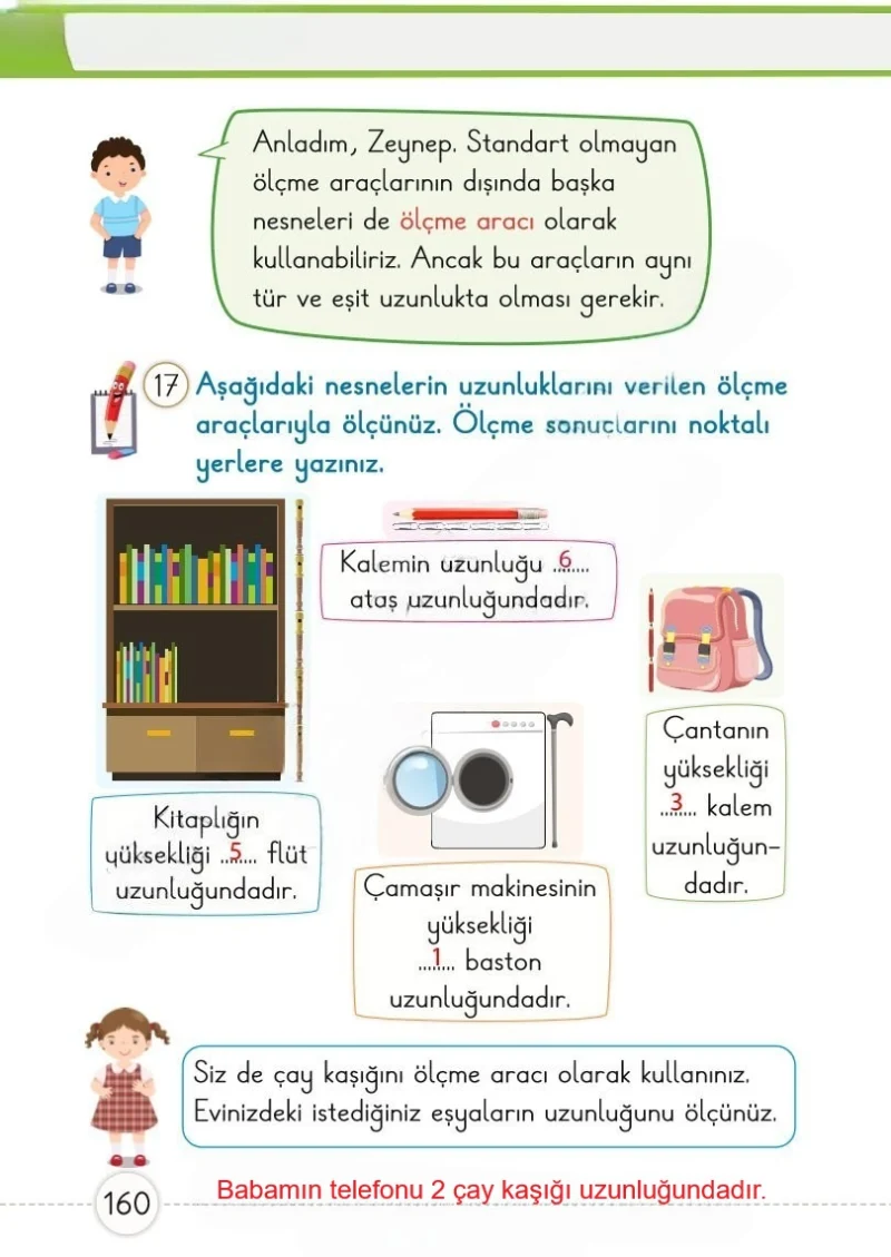 1. Sınıf Matematik Ders Kitabı Cevapları Meb Yayınları 1. Kitap Sayfa 160 Çözüm Görseli