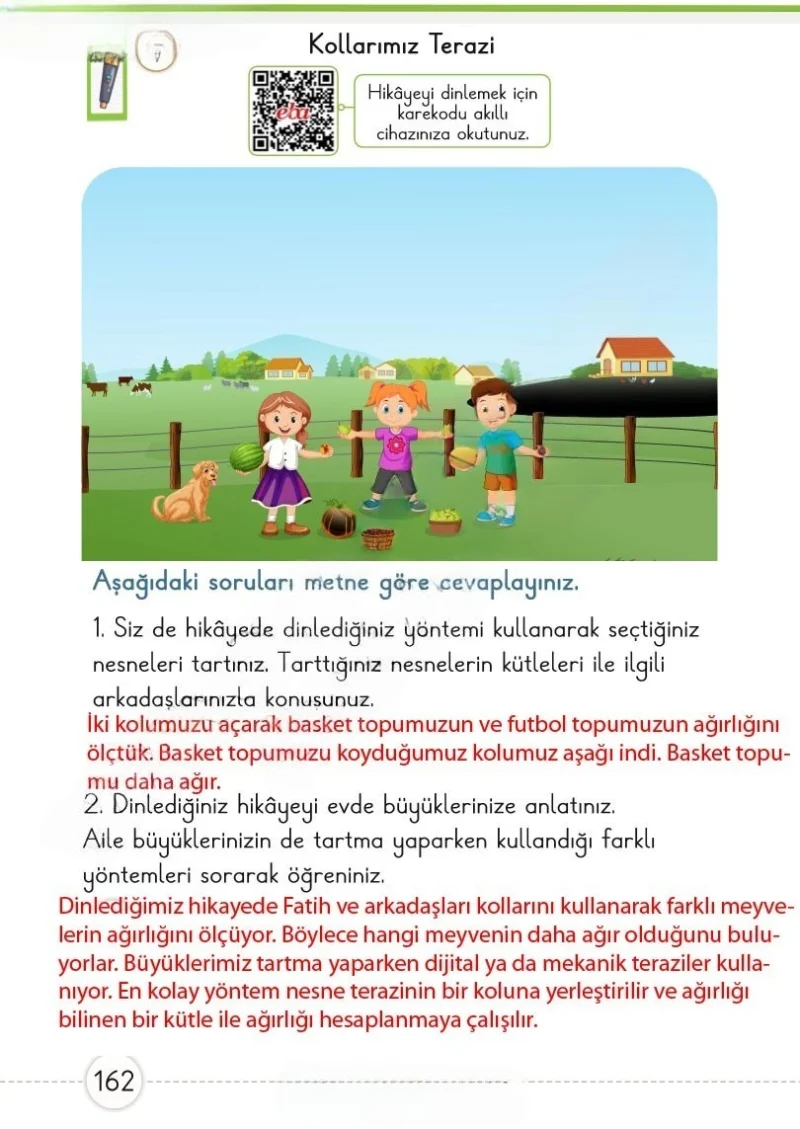 1. Sınıf Matematik Ders Kitabı Cevapları Meb Yayınları 1. Kitap Sayfa 162 Çözüm Görseli