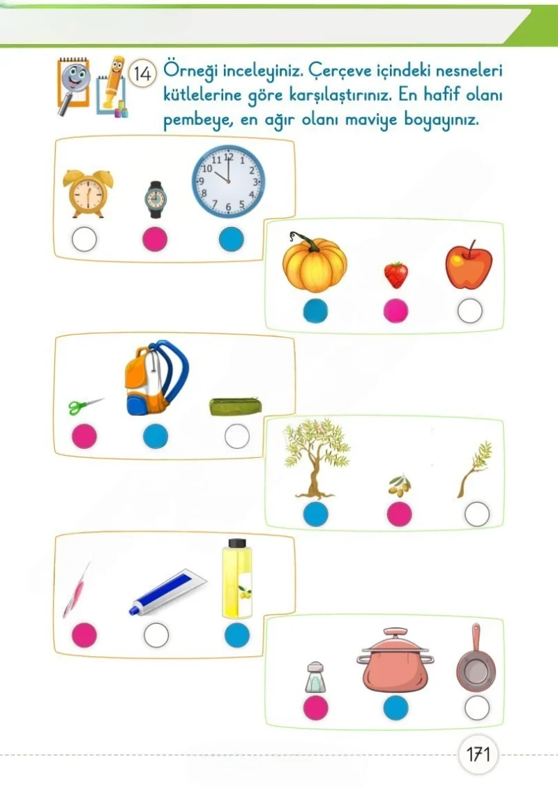 1. Sınıf Matematik Ders Kitabı Cevapları Meb Yayınları 1. Kitap Sayfa 171 Çözüm Görseli