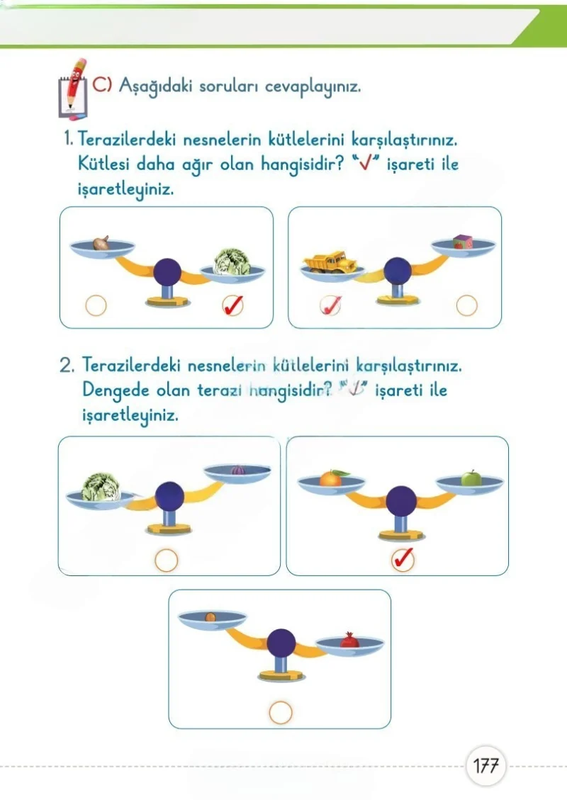1. Sınıf Matematik Ders Kitabı Cevapları Meb Yayınları 1. Kitap Sayfa 177 Çözüm Görseli