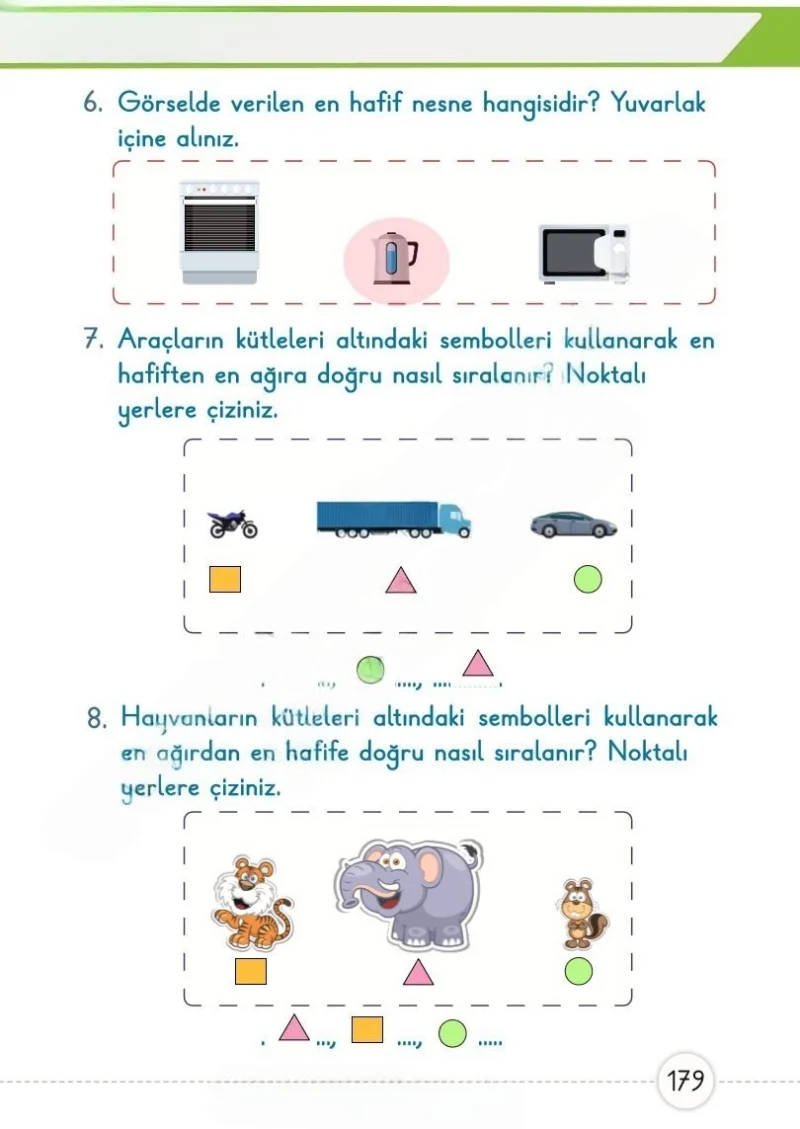 1. Sınıf Matematik Ders Kitabı Cevapları Meb Yayınları 1. Kitap Sayfa 179 Çözüm Görseli
