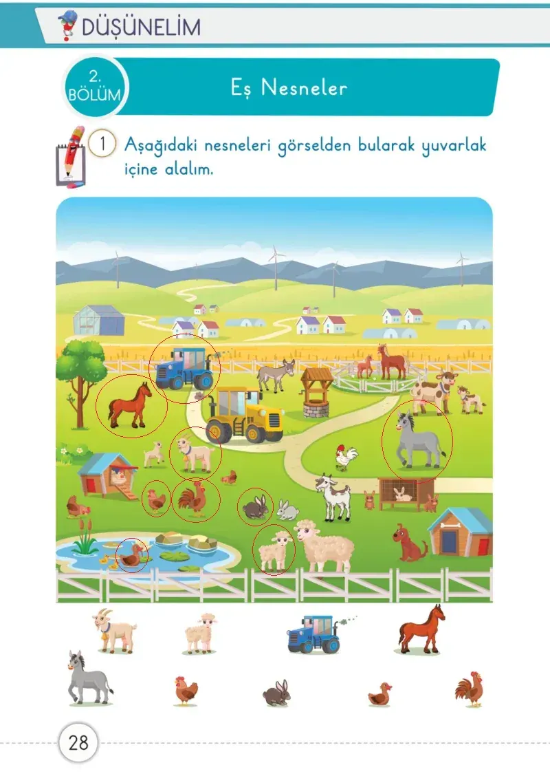 1. Sınıf Matematik Ders Kitabı Cevapları Meb Yayınları 1. Kitap Sayfa 28 Çözüm Görseli