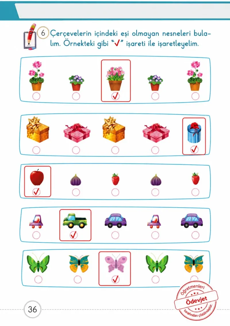 1. Sınıf Matematik Ders Kitabı Cevapları Meb Yayınları 1. Kitap Sayfa 36 Çözüm Görseli