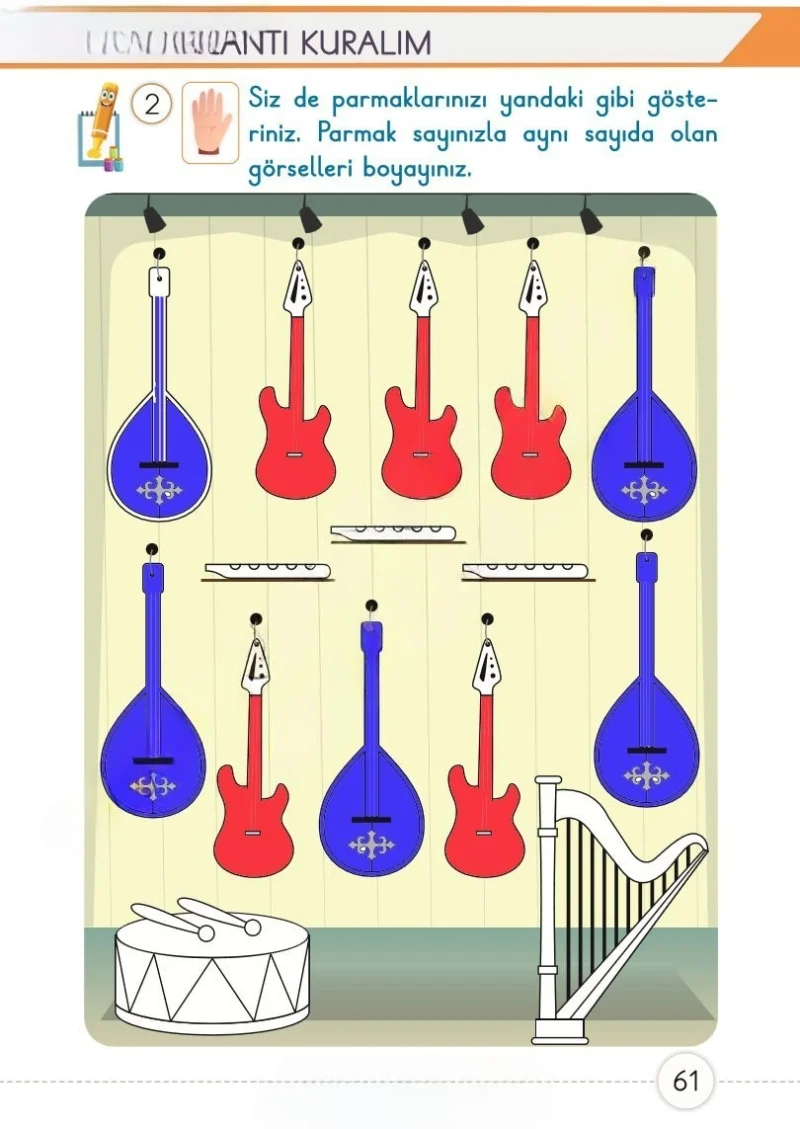 1. Sınıf Matematik Ders Kitabı Cevapları Meb Yayınları 1. Kitap Sayfa 61 Çözüm Görseli