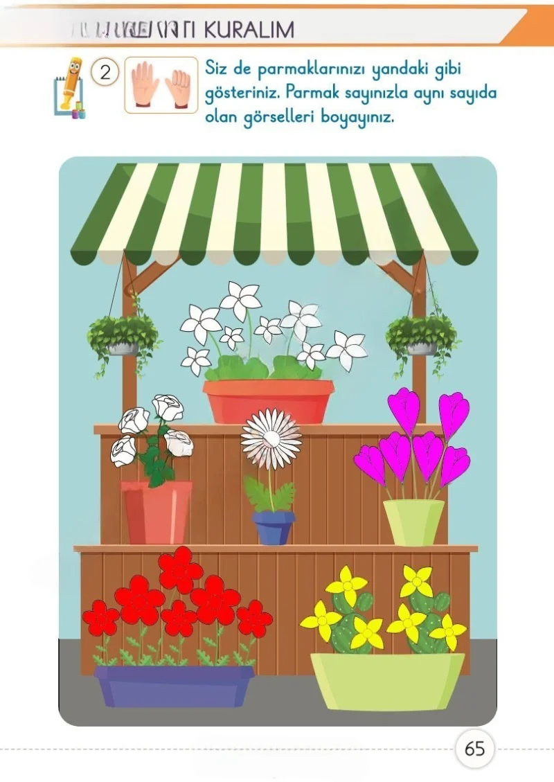 1. Sınıf Matematik Ders Kitabı Cevapları Meb Yayınları 1. Kitap Sayfa 65 Çözüm Görseli