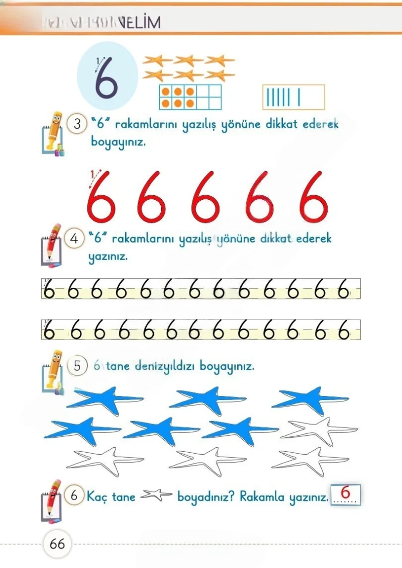 1. Sınıf Matematik Ders Kitabı Cevapları Meb Yayınları 1. Kitap Sayfa 66 Çözüm Görseli