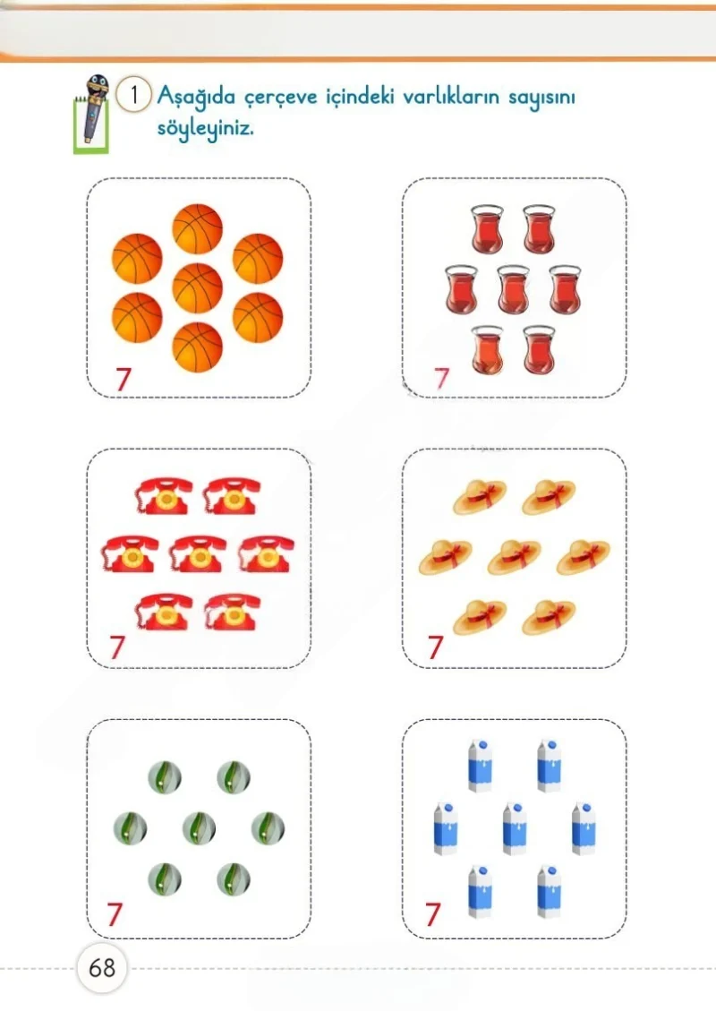 1. Sınıf Matematik Ders Kitabı Cevapları Meb Yayınları 1. Kitap Sayfa 68 Çözüm Görseli