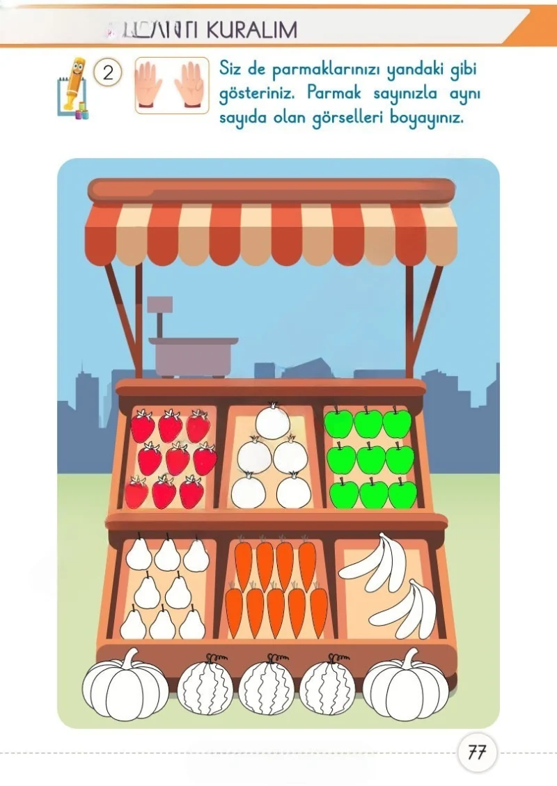 1. Sınıf Matematik Ders Kitabı Cevapları Meb Yayınları 1. Kitap Sayfa 77 Çözüm Görseli