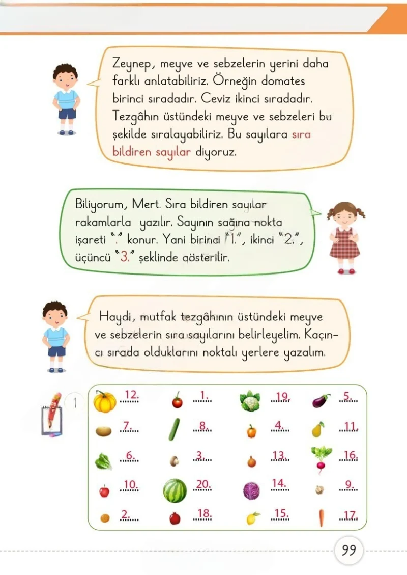 1. Sınıf Matematik Ders Kitabı Cevapları Meb Yayınları 1. Kitap Sayfa 99 Çözüm Görseli