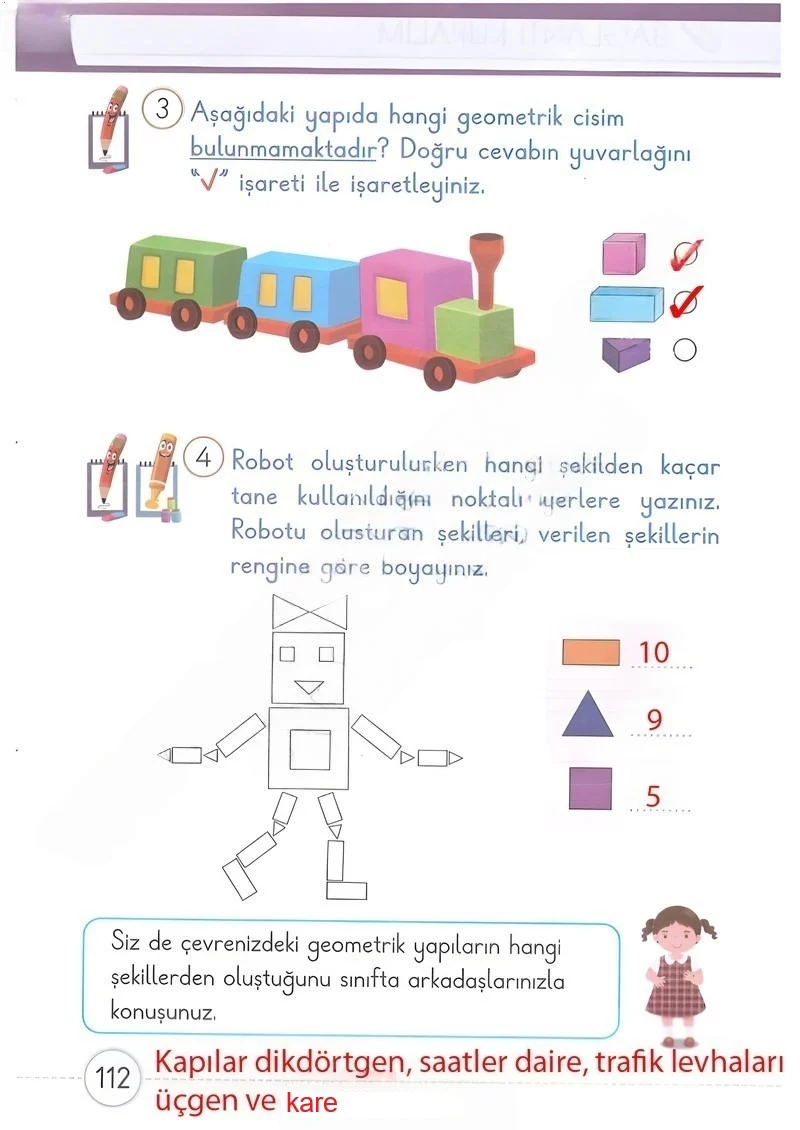 1. Sınıf Matematik Ders Kitabı Cevapları Meb Yayınları 2. Kitap Sayfa 112 Çözüm Görseli