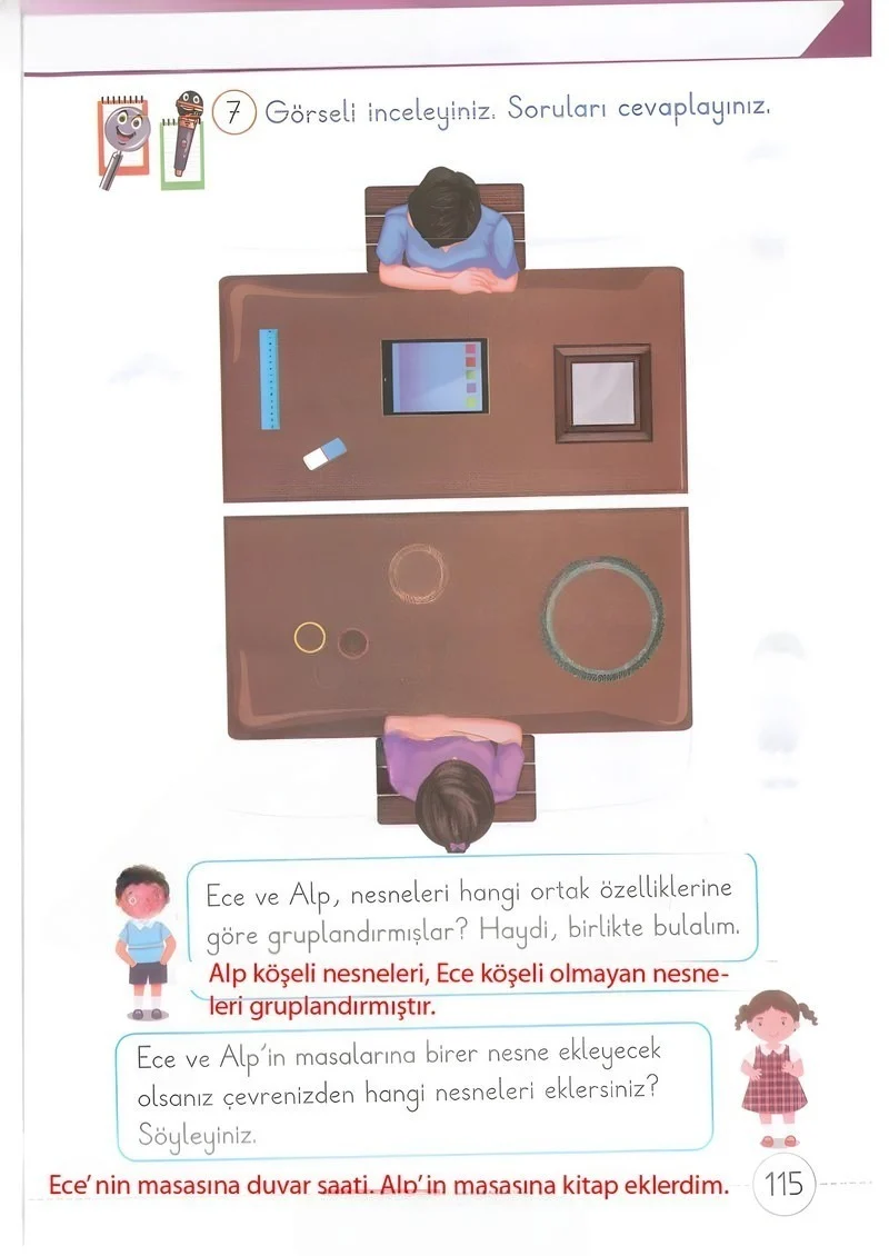 1. Sınıf Matematik Ders Kitabı Cevapları Meb Yayınları 2. Kitap Sayfa 115 Çözüm Görseli
