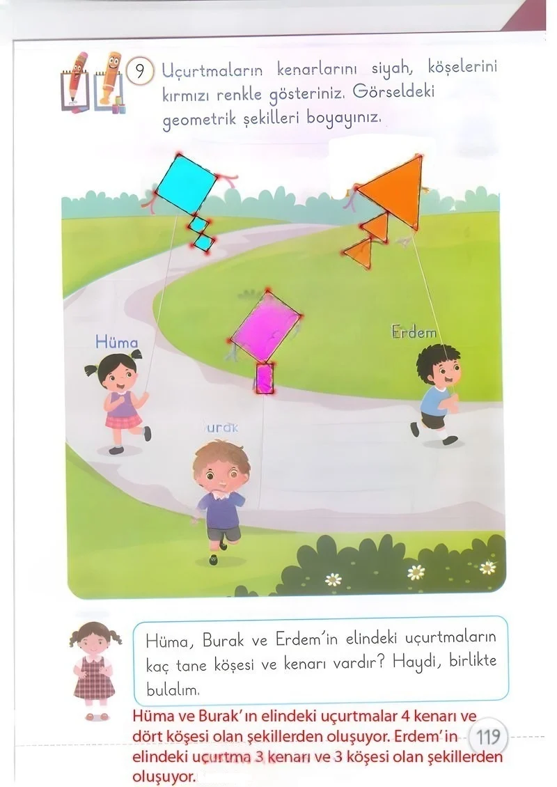 1. Sınıf Matematik Ders Kitabı Cevapları Meb Yayınları 2. Kitap Sayfa 119 Çözüm Görseli