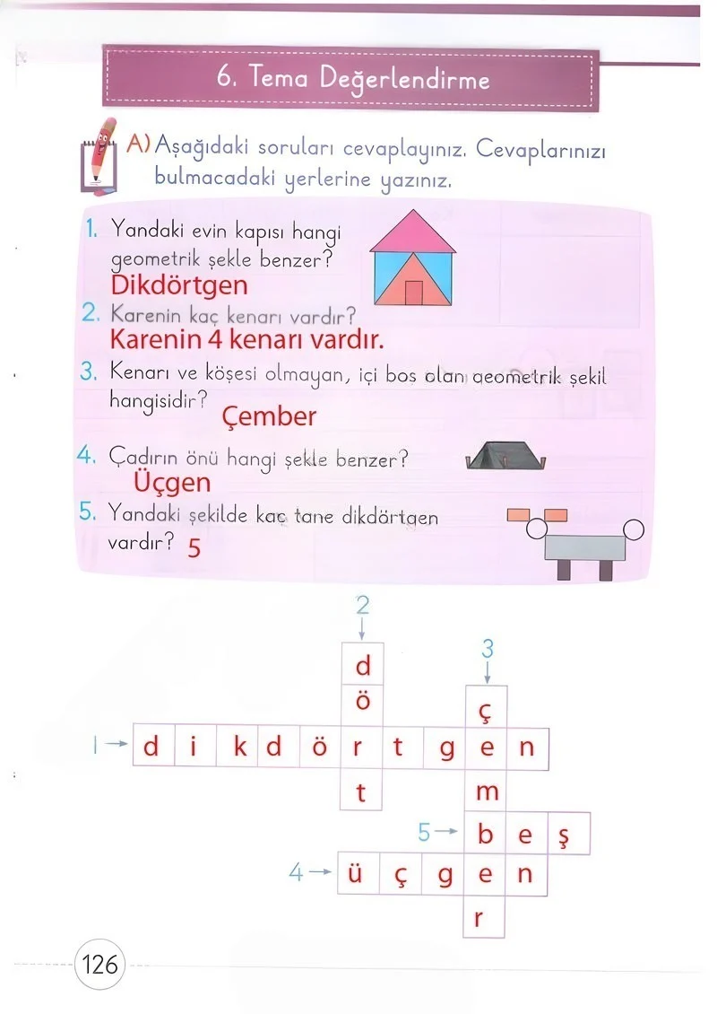 1. Sınıf Matematik Ders Kitabı Cevapları Meb Yayınları 2. Kitap Sayfa 126 Çözüm Görseli