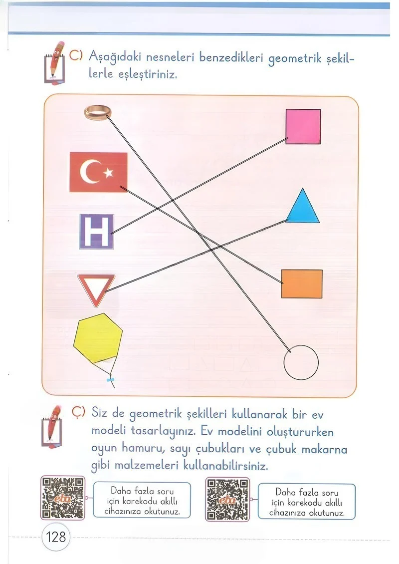 1. Sınıf Matematik Ders Kitabı Cevapları Meb Yayınları 2. Kitap Sayfa 128 Çözüm Görseli