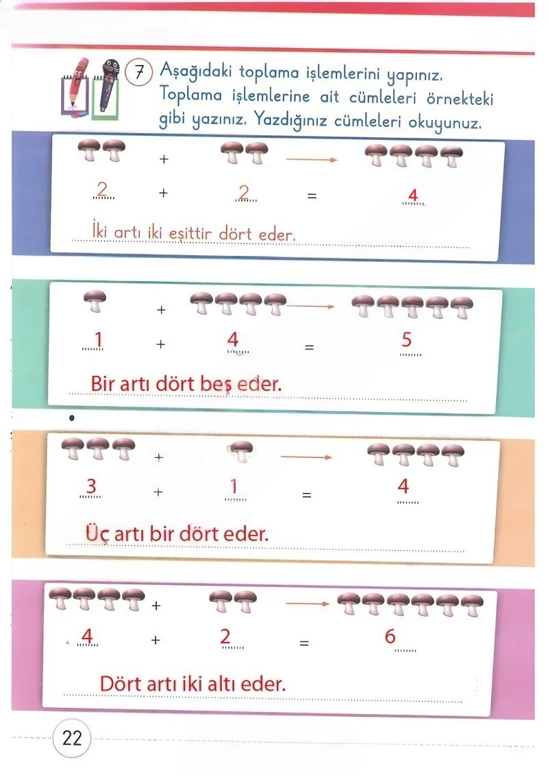 1. Sınıf Matematik Ders Kitabı Cevapları Meb Yayınları 2. Kitap Sayfa 22 Çözüm Görseli