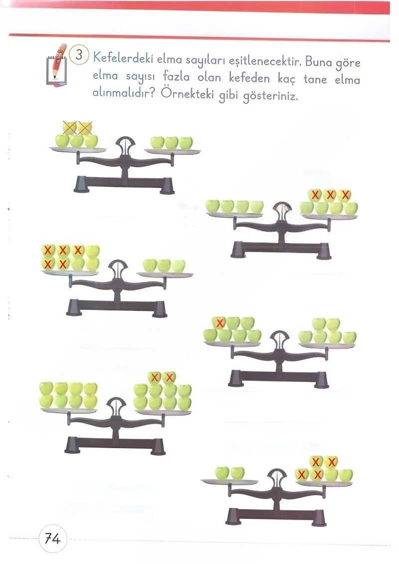 1. Sınıf Matematik Ders Kitabı Cevapları Meb Yayınları 2. Kitap Sayfa 74 Çözüm Görseli