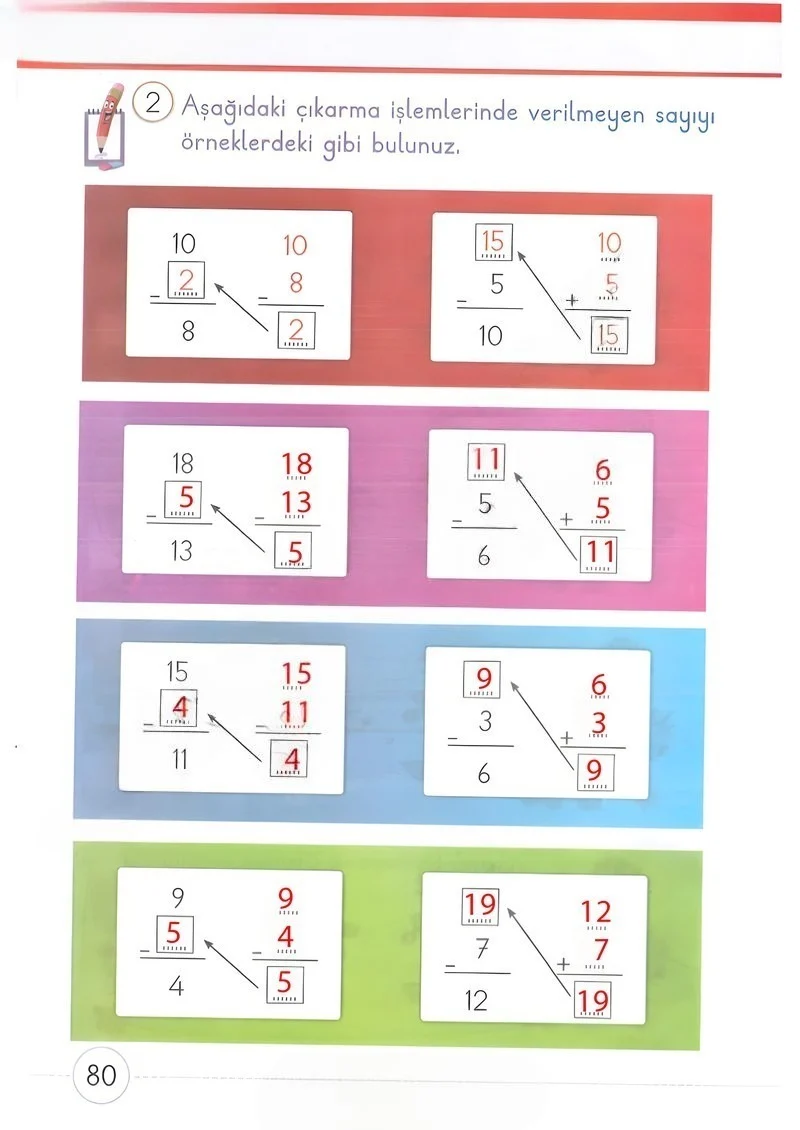 1. Sınıf Matematik Ders Kitabı Cevapları Meb Yayınları 2. Kitap Sayfa 80 Çözüm Görseli