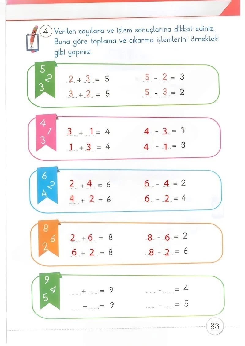 1. Sınıf Matematik Ders Kitabı Cevapları Meb Yayınları 2. Kitap Sayfa 83 Çözüm Görseli