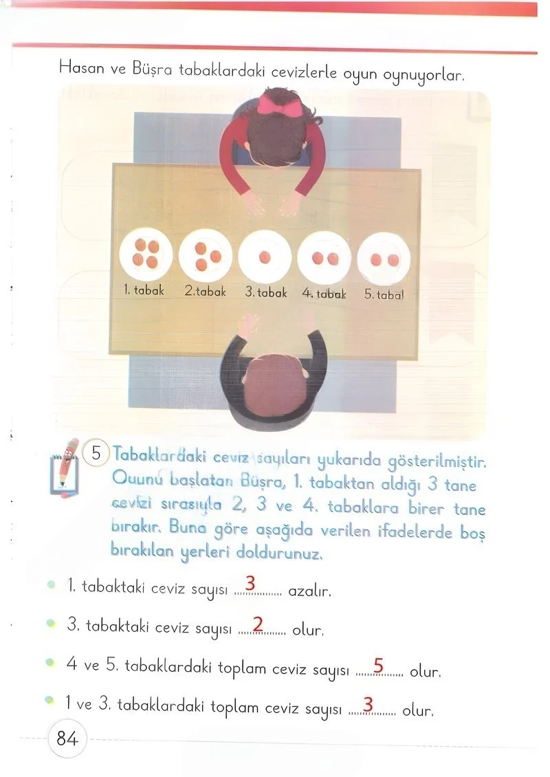 1. Sınıf Matematik Ders Kitabı Cevapları Meb Yayınları 2. Kitap Sayfa 84 Çözüm Görseli