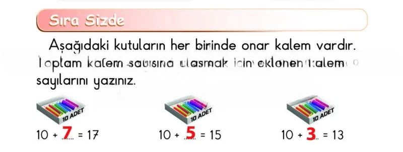 1. Sınıf Matematik Ders Kitabı Cevapları Meb Yayınları Sayfa 115 Çözüm Görseli