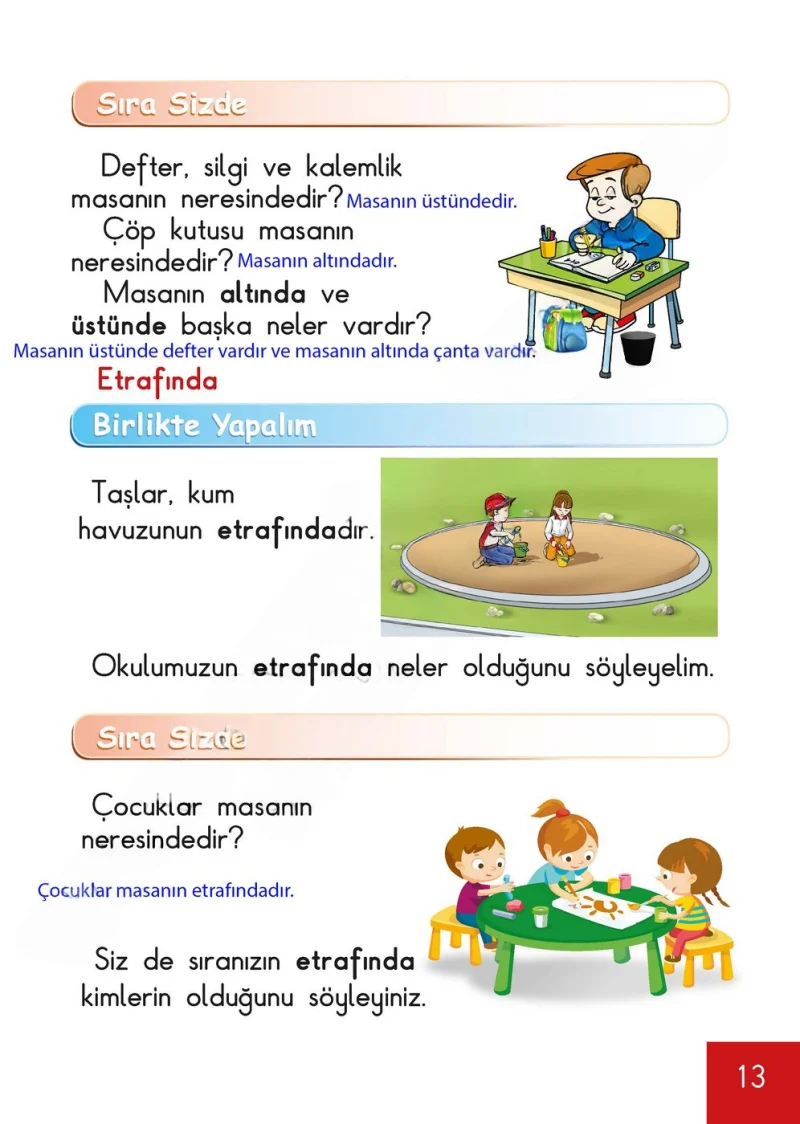 1. Sınıf Matematik Ders Kitabı Cevapları Meb Yayınları Sayfa 13 Çözüm Görseli
