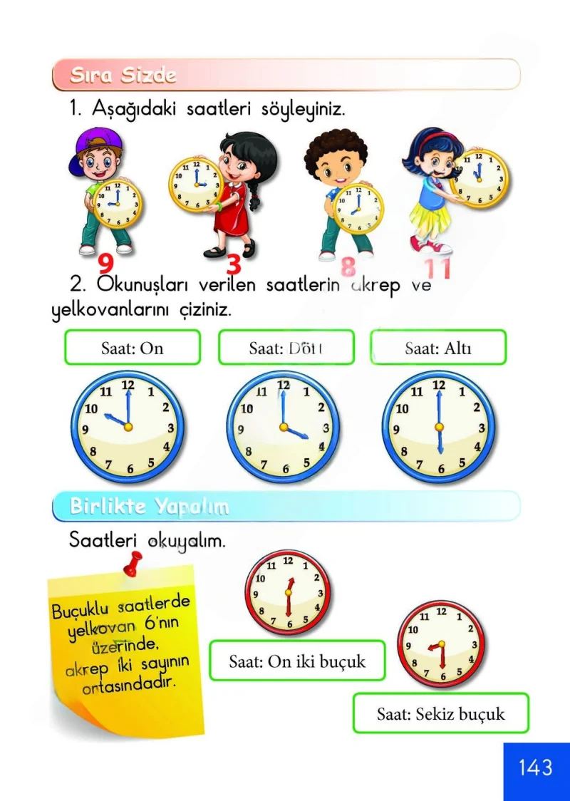 1. Sınıf Matematik Ders Kitabı Cevapları Meb Yayınları Sayfa 143 Çözüm Görseli