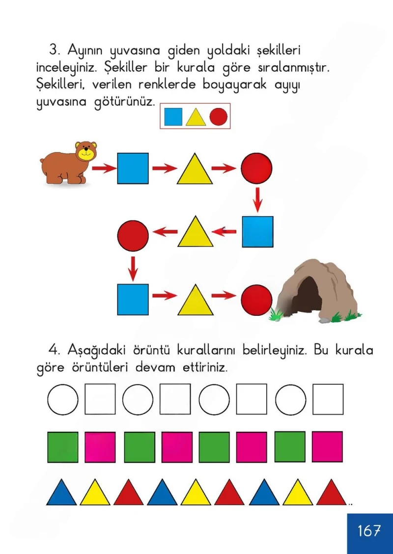 1. Sınıf Matematik Ders Kitabı Cevapları Meb Yayınları Sayfa 167 Çözüm Görseli