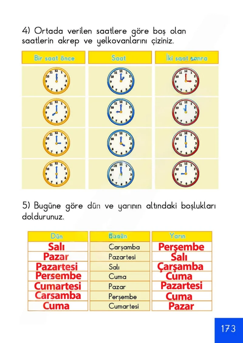 1. Sınıf Matematik Ders Kitabı Cevapları Meb Yayınları Sayfa 173 Çözüm Görseli