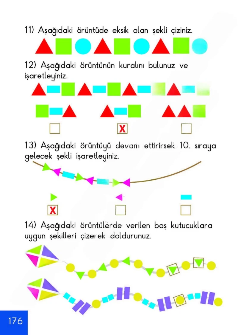1. Sınıf Matematik Ders Kitabı Cevapları Meb Yayınları Sayfa 176 Çözüm Görseli