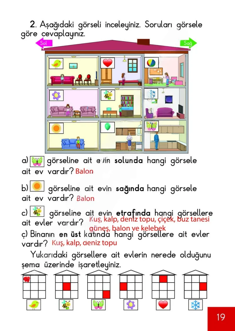1. Sınıf Matematik Ders Kitabı Cevapları Meb Yayınları Sayfa 19 Çözüm Görseli