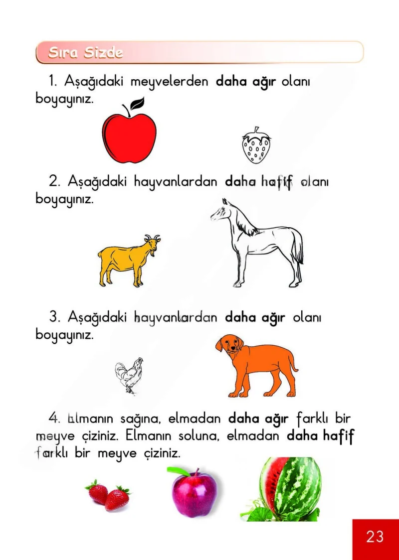 1. Sınıf Matematik Ders Kitabı Cevapları Meb Yayınları Sayfa 23 Çözüm Görseli