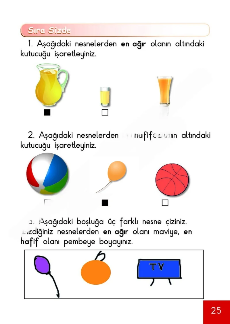 1. Sınıf Matematik Ders Kitabı Cevapları Meb Yayınları Sayfa 25 Çözüm Görseli