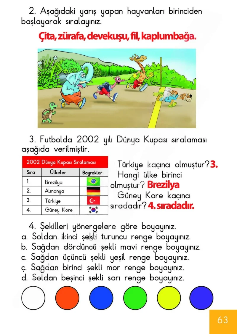 1. Sınıf Matematik Ders Kitabı Cevapları Meb Yayınları Sayfa 63 Çözüm Görseli