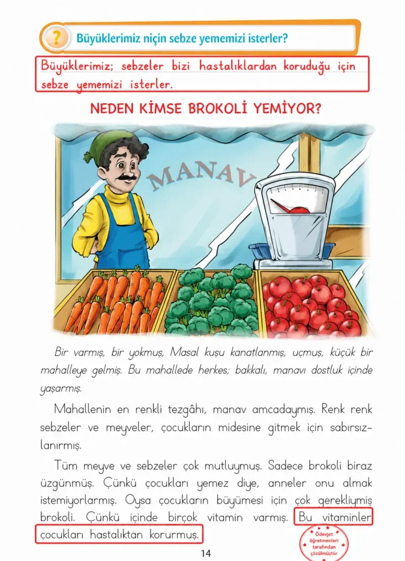 1. Sınıf Türkçe Ders Kitabı Cevapları Ada Matbaacılık Yayıncılık Sayfa 14 Çözüm Görseli