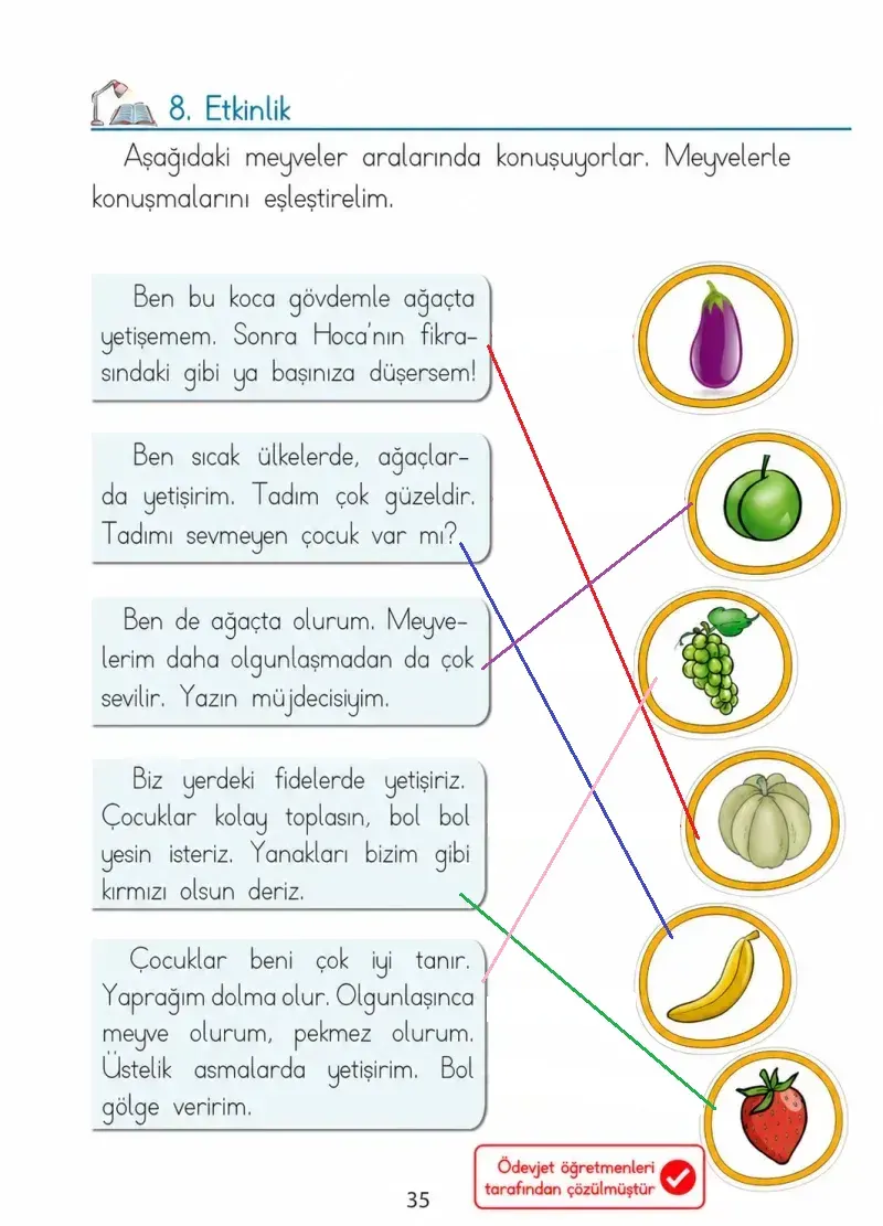1. Sınıf Türkçe Ders Kitabı Cevapları Ada Matbaacılık Yayıncılık Sayfa 35 Çözüm Görseli