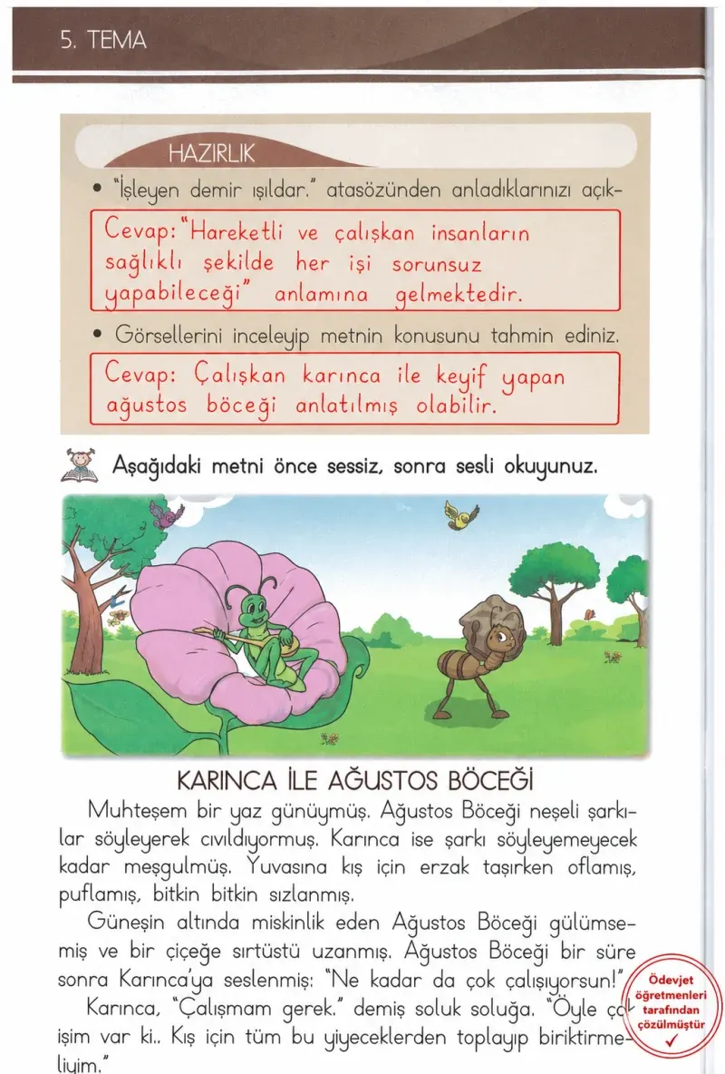 1. Sınıf Türkçe Ders Kitabı Cevapları Bilim ve Kültür Yayınları Sayfa 10 Çözüm Görseli
