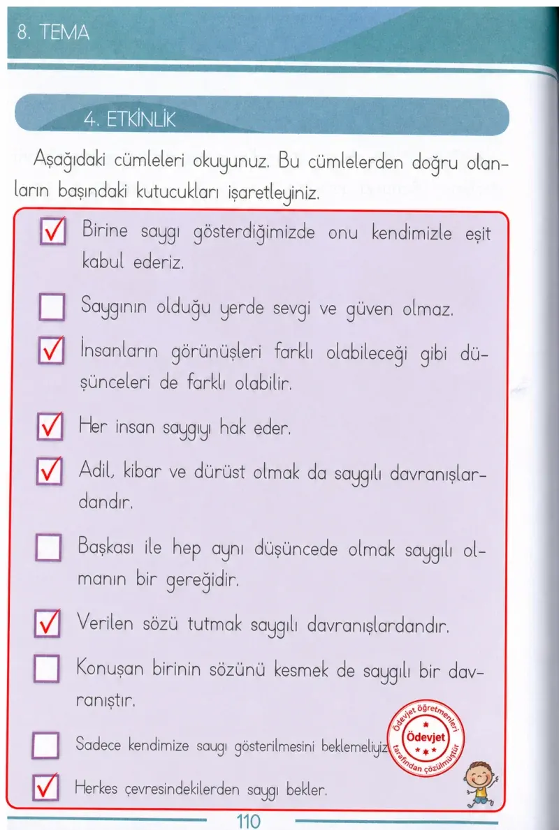 1. Sınıf Türkçe Ders Kitabı Cevapları Bilim ve Kültür Yayınları Sayfa 110 Çözüm Görseli