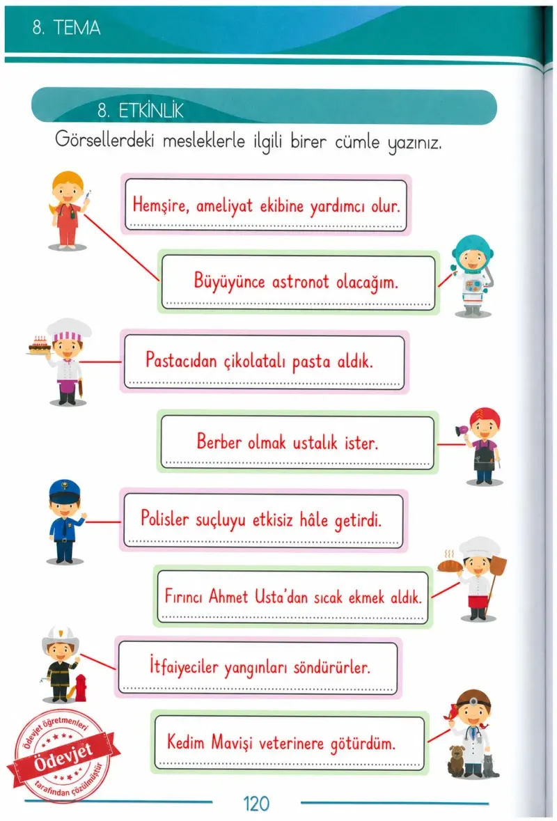1. Sınıf Türkçe Ders Kitabı Cevapları Bilim ve Kültür Yayınları Sayfa 120 Çözüm Görseli