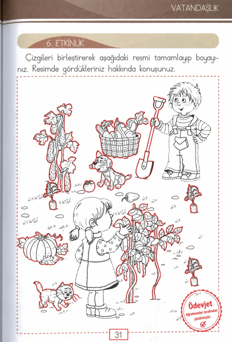 1. Sınıf Türkçe Ders Kitabı Cevapları Bilim ve Kültür Yayınları Sayfa 31 Çözüm Görseli