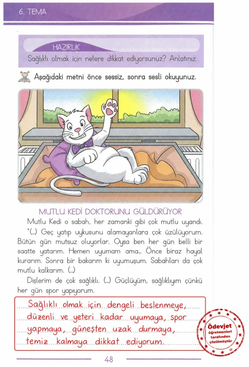 1. Sınıf Türkçe Ders Kitabı Cevapları Bilim ve Kültür Yayınları Sayfa 48 Çözüm Görseli