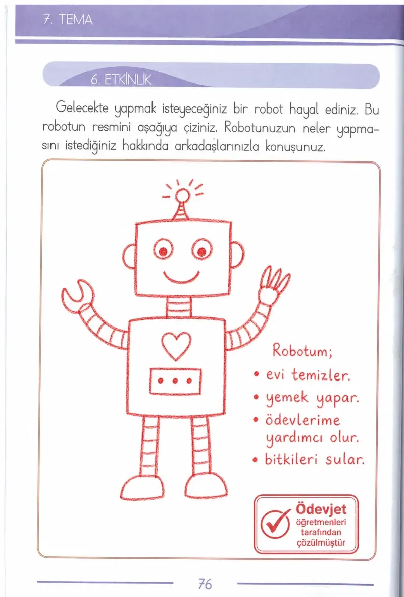 1. Sınıf Türkçe Ders Kitabı Cevapları Bilim ve Kültür Yayınları Sayfa 76 Çözüm Görseli