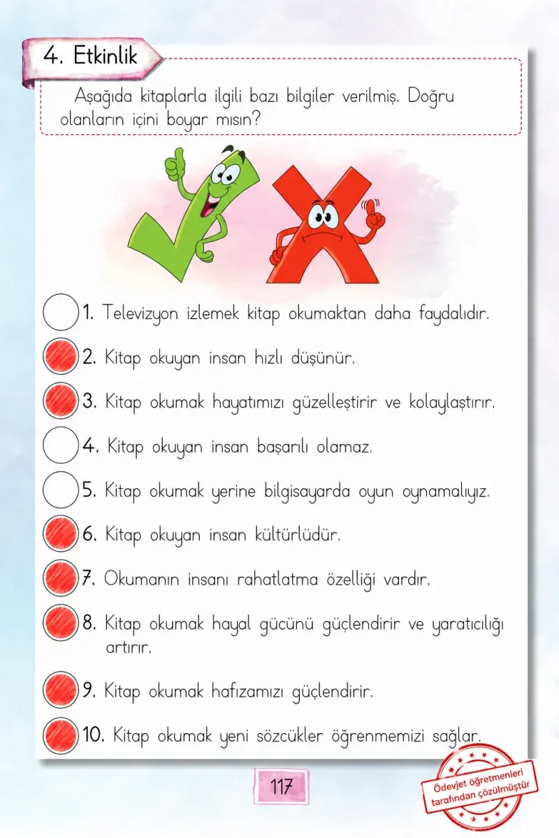 1. Sınıf Türkçe Ders Kitabı Cevapları Cem Yayınları Sayfa 117 Çözüm Görseli
