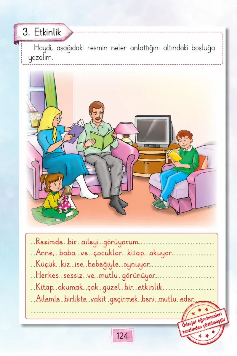 1. Sınıf Türkçe Ders Kitabı Cevapları Cem Yayınları Sayfa 124 Çözüm Görseli