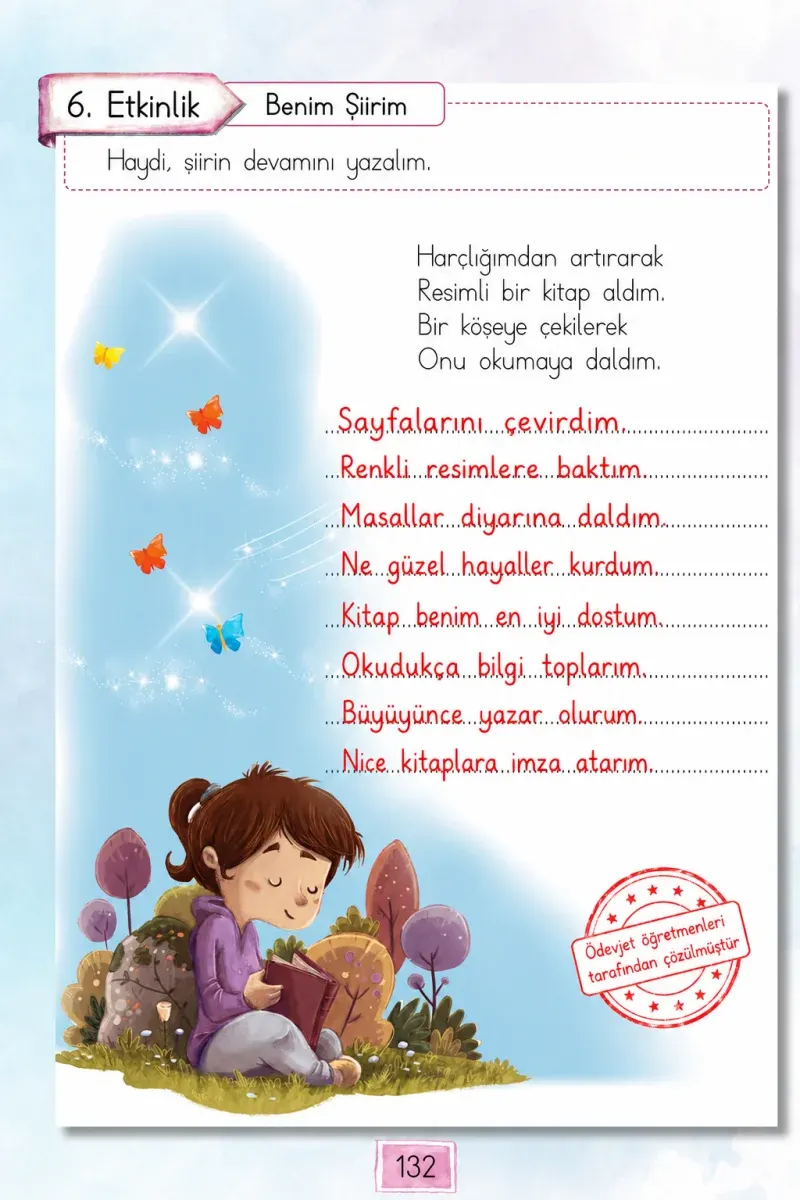 1. Sınıf Türkçe Ders Kitabı Cevapları Cem Yayınları Sayfa 132 Çözüm Görseli
