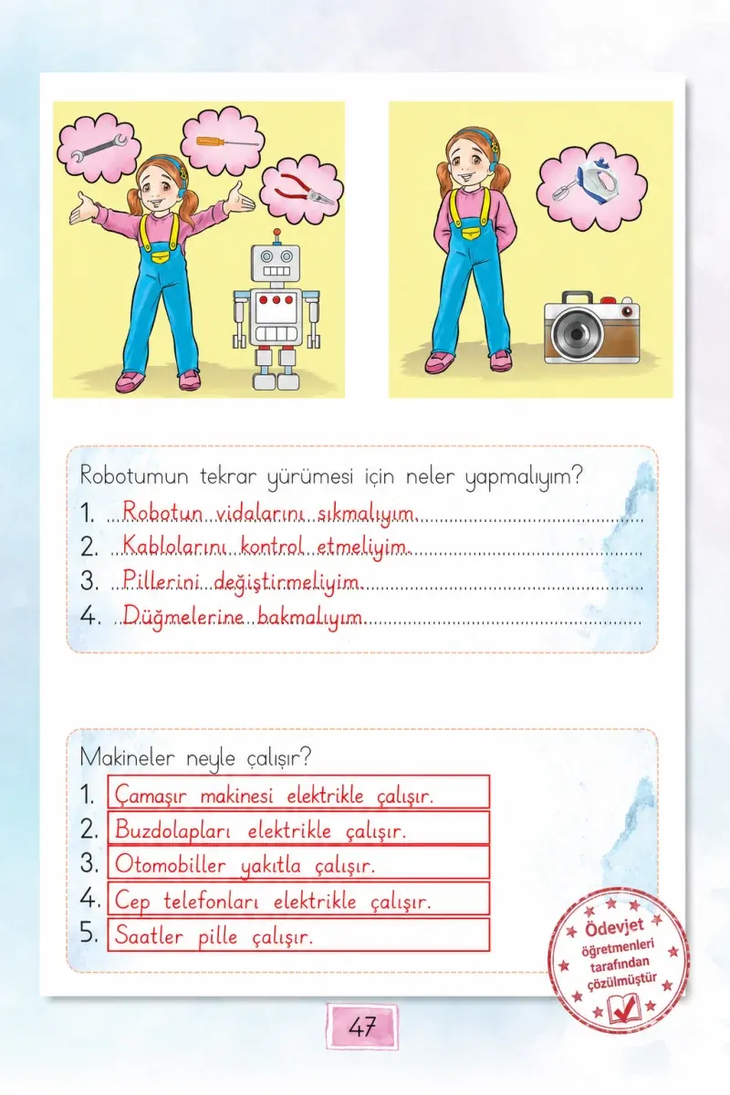 1. Sınıf Türkçe Ders Kitabı Cevapları Cem Yayınları Sayfa 47 Çözüm Görseli
