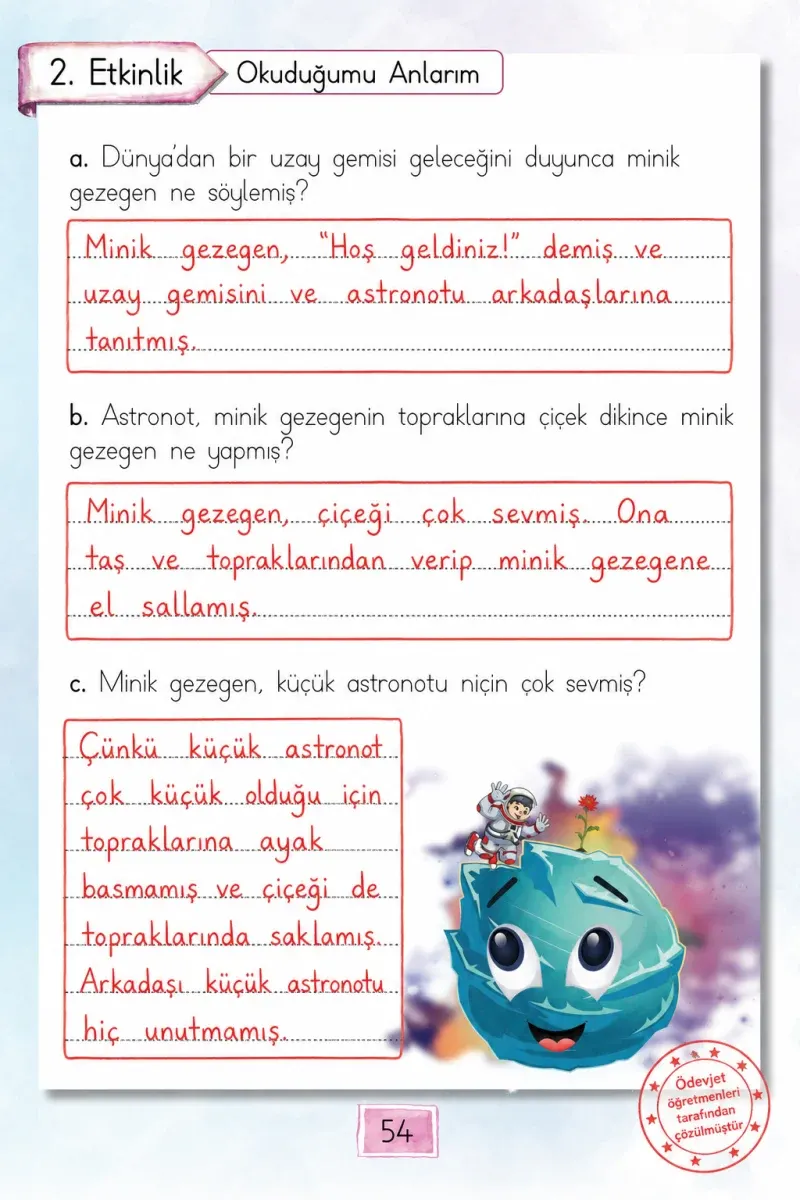 1. Sınıf Türkçe Ders Kitabı Cevapları Cem Yayınları Sayfa 54 Çözüm Görseli