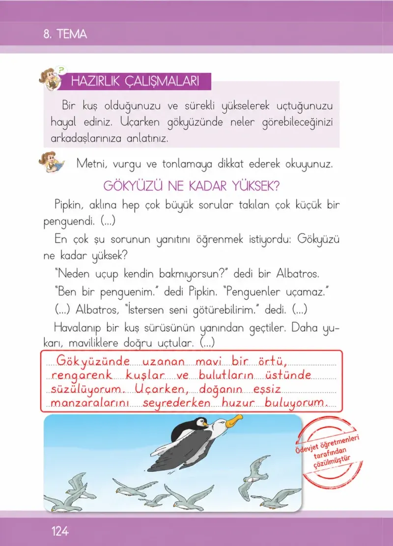 1. Sınıf Türkçe Ders Kitabı Cevapları İlke Yayınları Sayfa 124 Çözüm Görseli