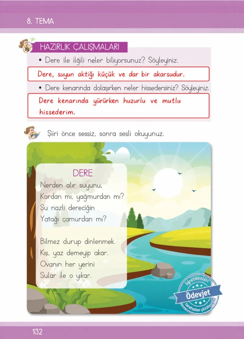 1. Sınıf Türkçe Ders Kitabı Cevapları İlke Yayınları Sayfa 132 Çözüm Görseli