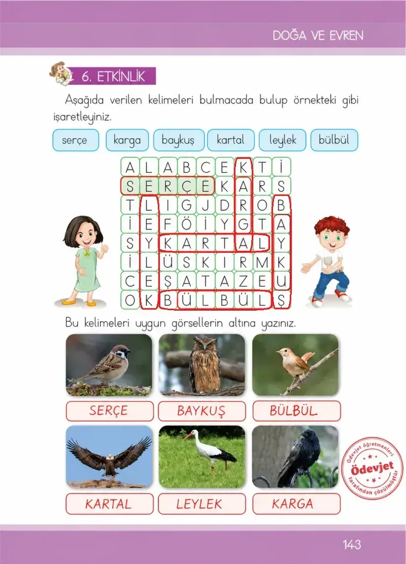 1. Sınıf Türkçe Ders Kitabı Cevapları İlke Yayınları Sayfa 143 Çözüm Görseli